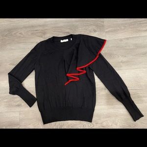 Sandro Sweater in size 1 Navy and red line design